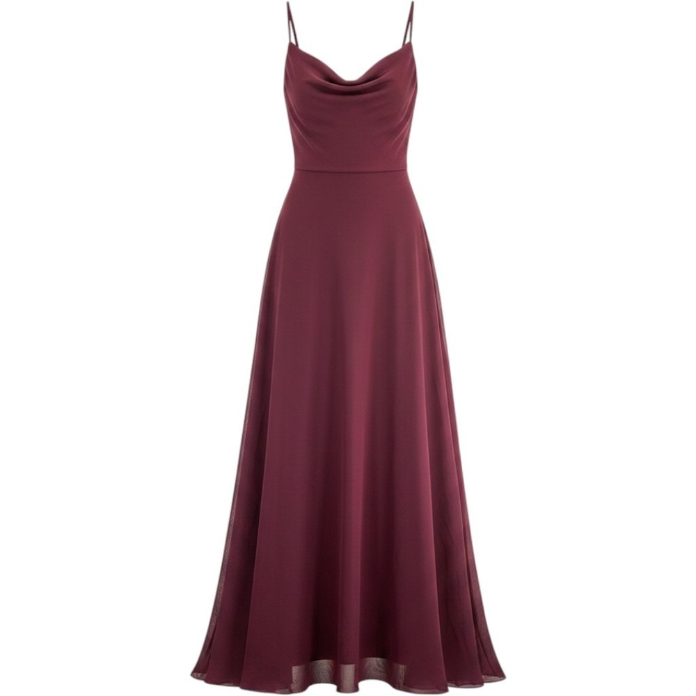Celebrate DB Studio Wine Chiffon Cowl Neck Maxi Dress F20235 NWT Wine 8